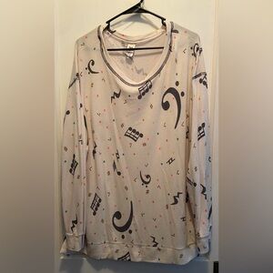 Sew in Love Music Note Thin Sweater